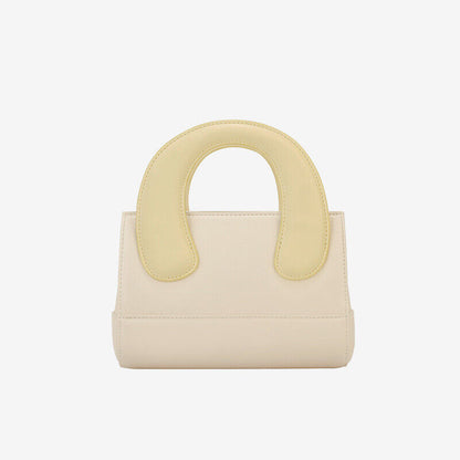 Small Mini Oversized Handles Leather Tote Clutch Box Handbag Purse Shoulder Bag