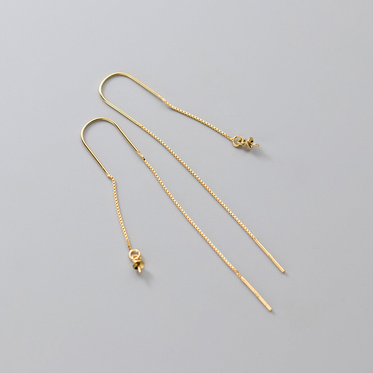 925 Sterling Silver Threader Ear Thread Earrings with Peg Cap DIY Findings