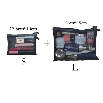 Mesh Cosmetic Bag Women S/M/L Set Makeup Bag Traveling Organizer Cosmetics Pouch