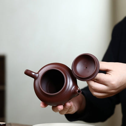 True Yixing Zisha Purple Grit Tea Pot Marked Purple Zhu Clay Master Pot 9 Holes