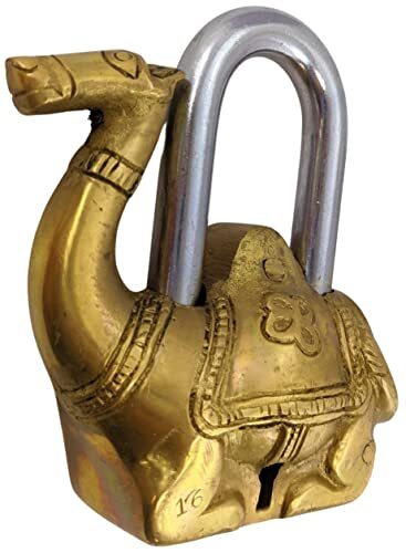 Solid & Sturdy Brass Camel Padlock(4"Lx4.25"Tx1.2"W) w\ 2 Keys (3.1" Hx1.4"W)