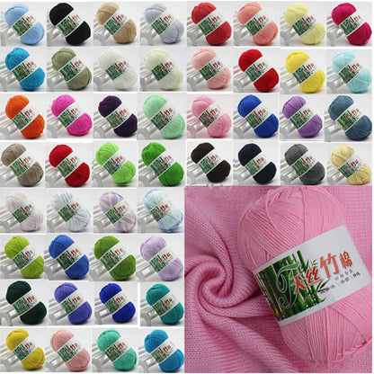 Hot Sale 50g Soft Bamboo Crochet Cotton Yarn Knitting Baby Knit Wool Yarn