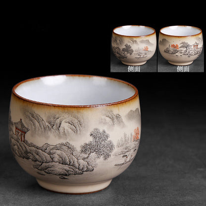 Jingdezhen Full Handmade Tea Cup Ruyao Crackle Glaze Master Cup Luohan Cup New