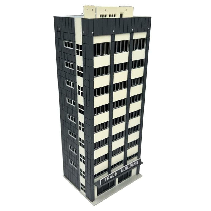 1:160 N Scale Scenery CBD Tall Office Building Trade Centre Grey House Kit Model