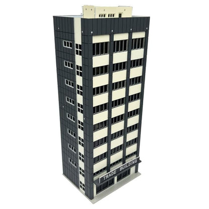 1:160 N Scale Scenery CBD Tall Office Building Trade Centre Grey House Kit Model