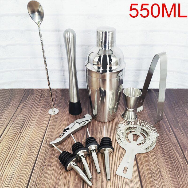 550/750ml Cocktail Shakers 11Pcs/Set Bartender Kit Stainless Steel Mixer Muddler