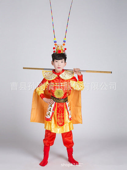 Chinese Traditional Performance Monkey King Cosplay Clothing Children Costumes