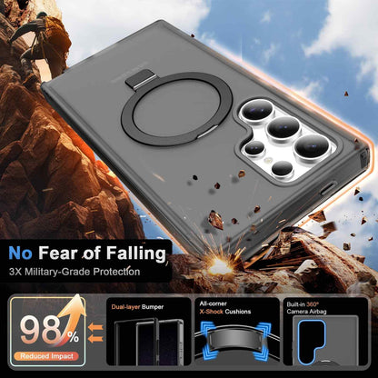 For Samsung Galaxy S25 Ultra/S25+/S25 Case with Magnetic Invisible Ring Stand