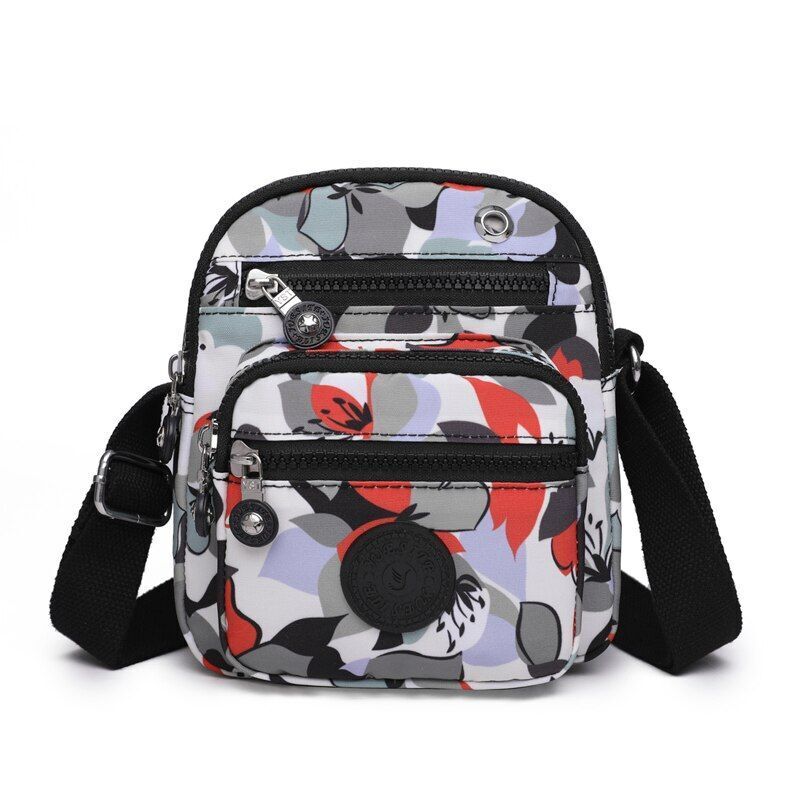Nylon Printing Shoulder Bags Elegant Crossbody Travel Fashion Zipper Pocket Bag