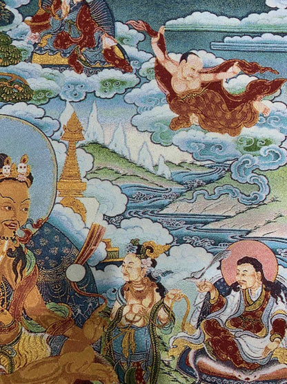36"Tibet Tibetan Cloth Silk Guru Padmasambhava Eight Change Tangka Thangka Mural