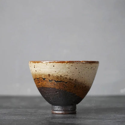 Vintage Coarse Pottery Tea Cup Retro Kiln Teacups Japanese Style Kung Fu