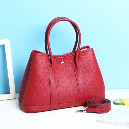 Genuine Leather Handbag Cow Leather Designer Tote Bag Shoulder Bag Shawl Strap