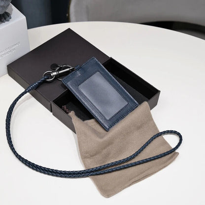Card Holder 100% Sheepskin Bag Woven Men's Name Card Women's Employee Bags 2023