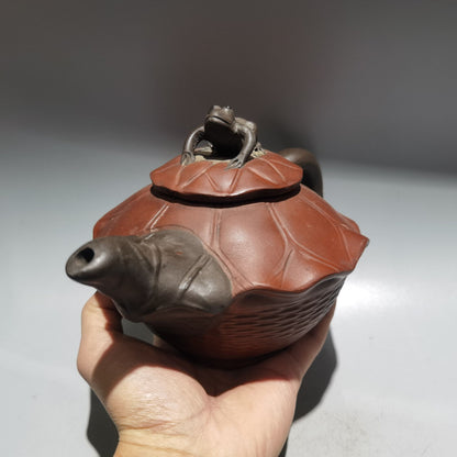 Chinese Yixing Zisha Clay Handmade Exquisite Teapot（：青蛙壶 底款：蒋蓉）