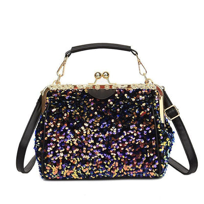 Fashion Sequin Bag Handbags Party Luxury Shoulder Bags Large Shell Bag Polyester