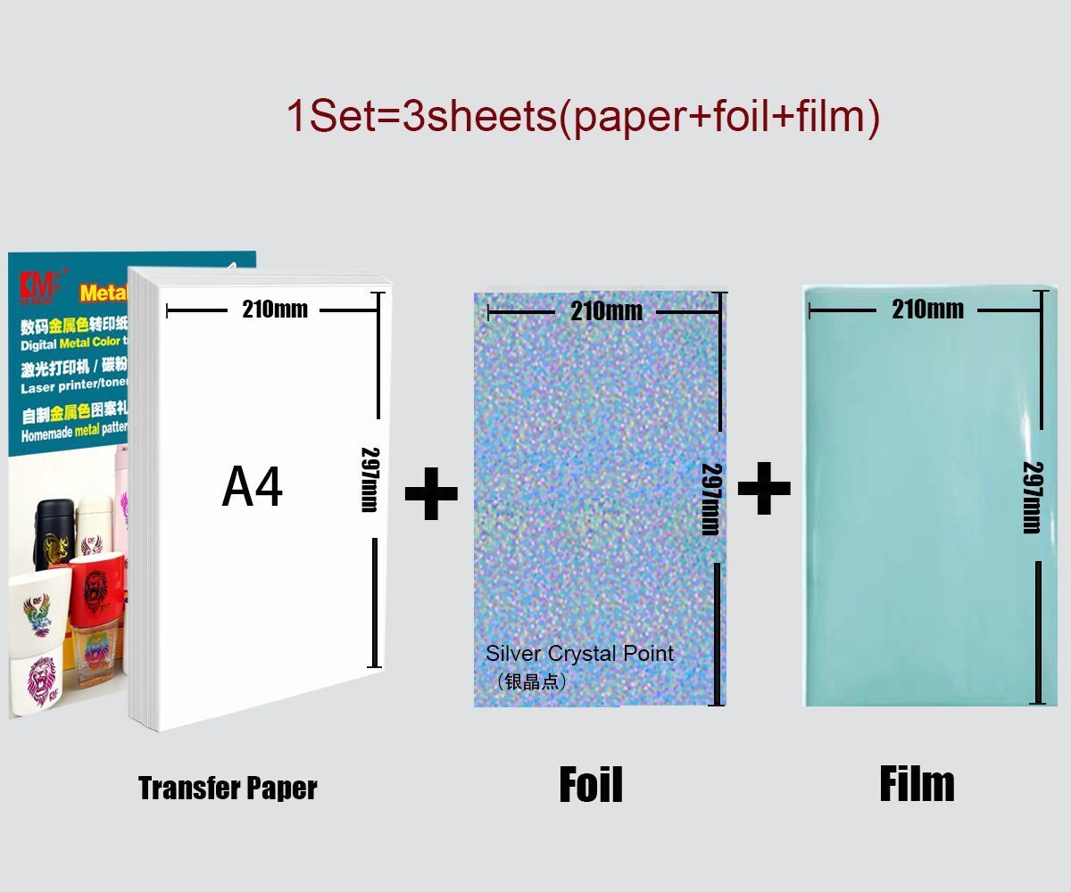 Water Transfers Decal 3Pcs Printable Laser Hot Stamping Paper Image Mug Stickers