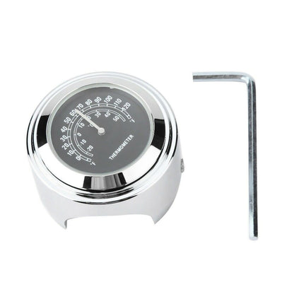 22&25mm Luminous Mobike Front Chrome Waterproof Handlebar Mount Temp Thermometer