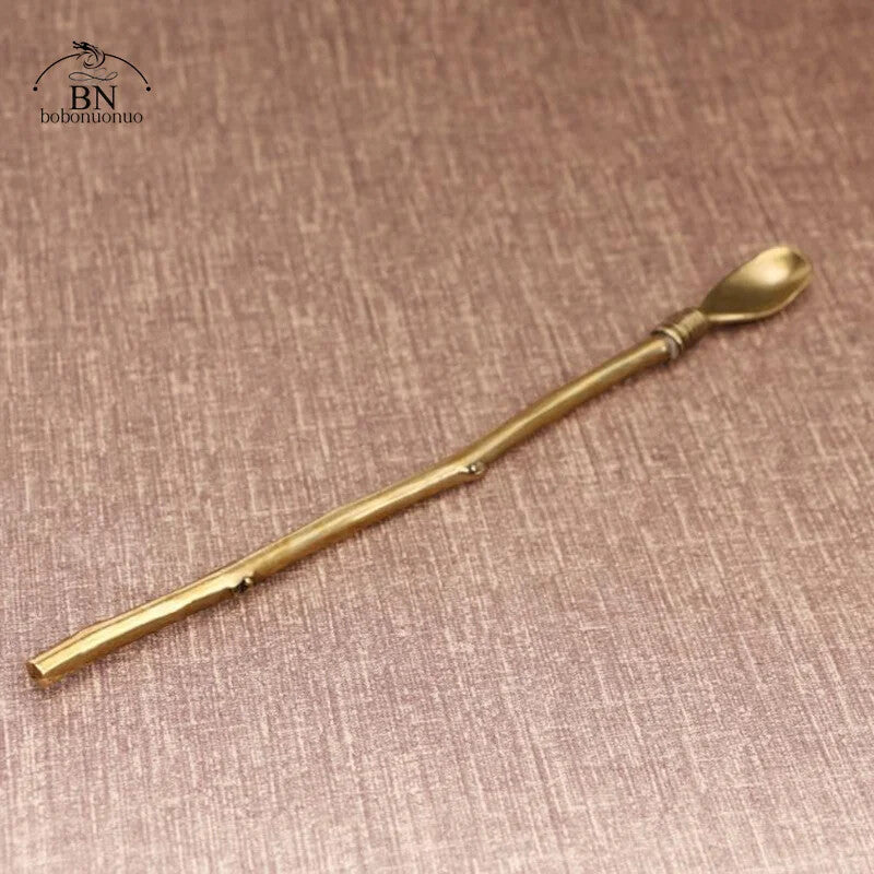 Brass Copper Dinnerware Set Spoon Tea Spoon Dessert Coffee Ice Cream Spoons