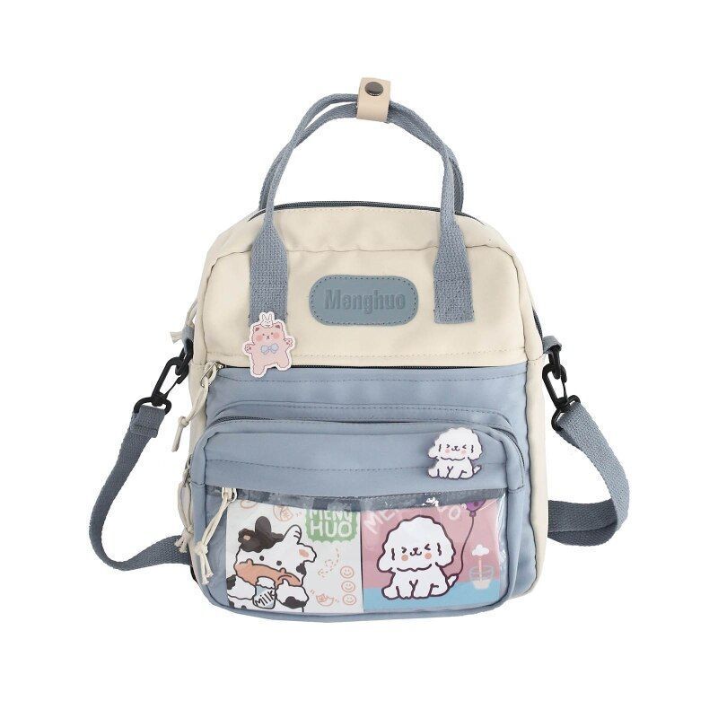 Small Backpack Nylon Bags Lightweight Zipper Bookbag Travel Rucksack 24*9*26 CM