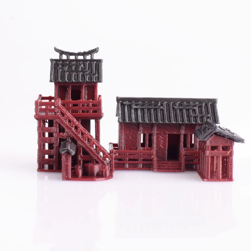 Chinese Ancient Building Tea House Model Scene Plastic Aquarium Bonsai Toys