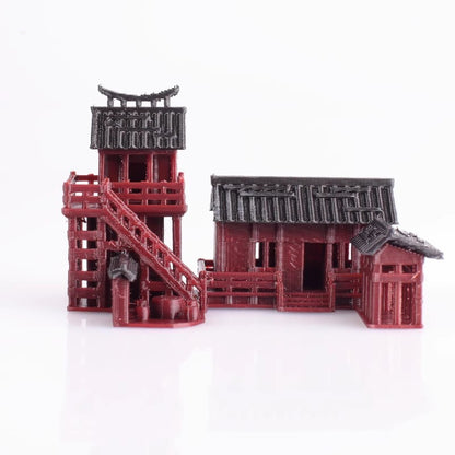 Chinese Ancient Building Tea House Model Scene Plastic Aquarium Bonsai Toys