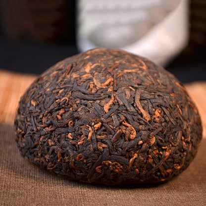 100g Yunnan Menghai Ancient Tree Brown Chen Xiang Ripe Pu'er Tea Xiaotuo Tea