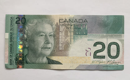 Canada 20 Dollars Banknote Queen Elizabeth II Parliament of Ottawa Haida Art