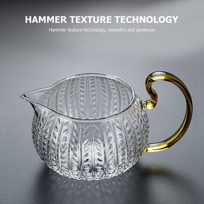 550ml White Tea Kettle Glass Teapot Handle Crystal Clear Stovetop Microwave