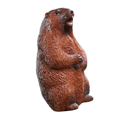 Small Prairie Dog Tea Pet Collectible Mini Tea Pet for Bookshelf Yoga Office