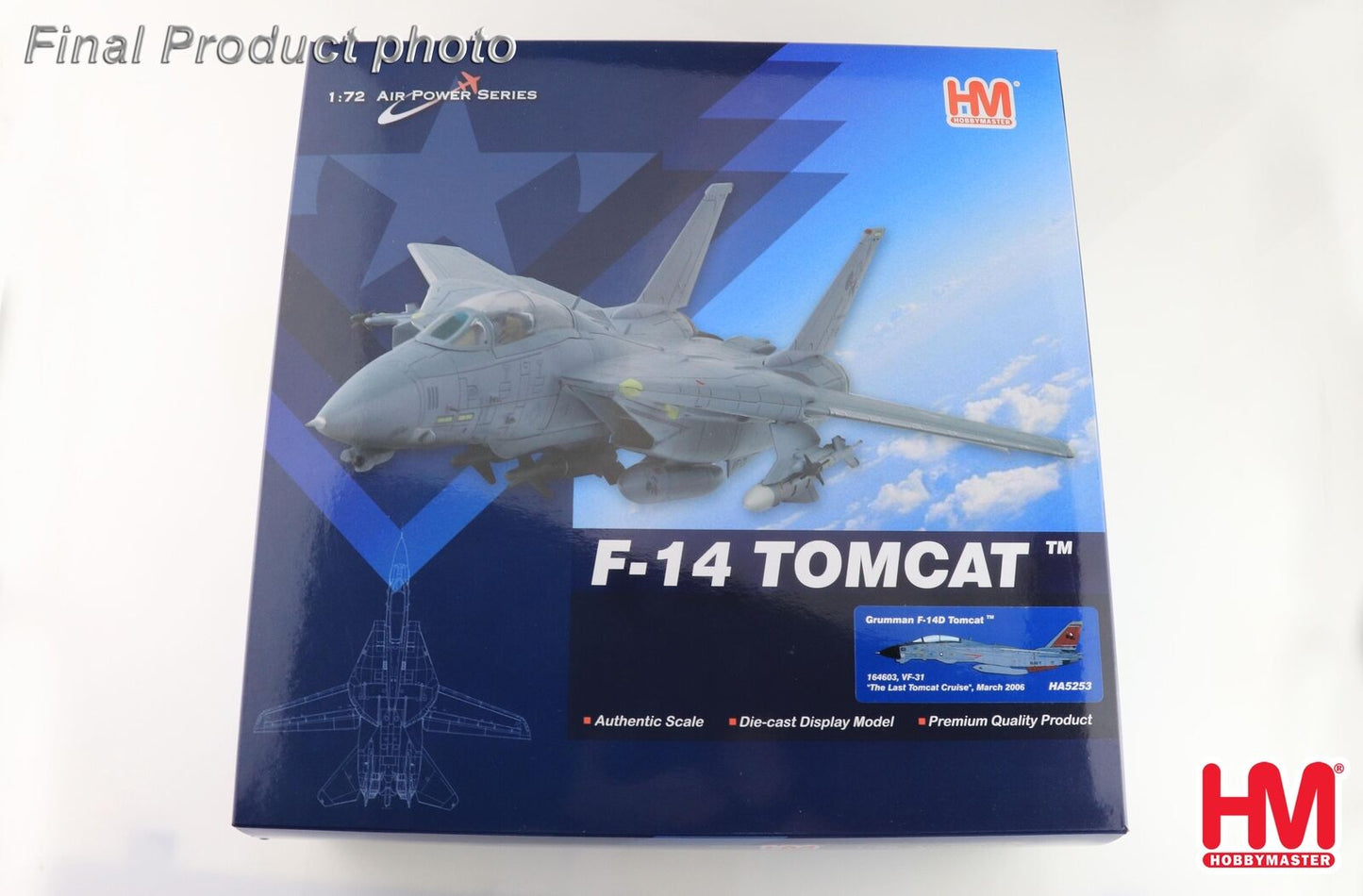 1:72 HM Grumman F-14D Tomcat VF-31 The Last Tomcat Cruise Fighter Diecast Model