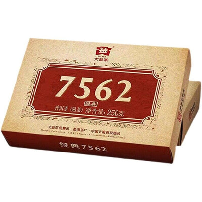 TAETEA Classic 7562 * 2022 Menghai Dayi Pu-erh Tea Brick Ripe Puer Pu'er 250g