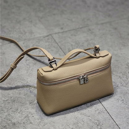 Small Mini Real Leather Box Tote Handbag Purse Crossbody Shoulder Bag Clutch