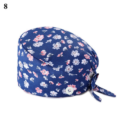 Nurse Baotou Cap Floral Surgical Cap Doctor Hat Printing Sweat-absorbent Towel