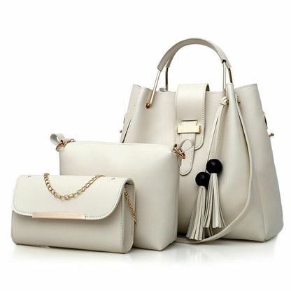 4Pcs/Set Women Lady Leather Handbags Messenger Shoulder Bags Tote Satchel Purse
