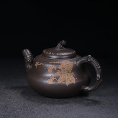 Chinese Yixing Zisha Clay Handmade Exquisite Teapot （葫芦 底款：汪寅仙）