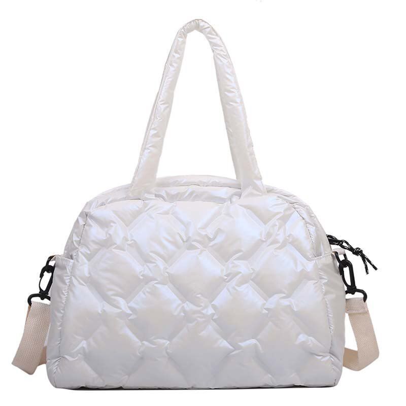 Large Shoulder Bag Waterproof Nylon Purse Pad Cotton Feather Down Shoulder Bag