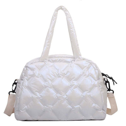 Large Shoulder Bag Waterproof Nylon Purse Pad Cotton Feather Down Shoulder Bag