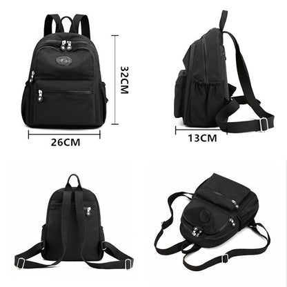 Backpack Nylon Student Travel School Bag Rucksack Multifunction Bags 26*32*13 CM
