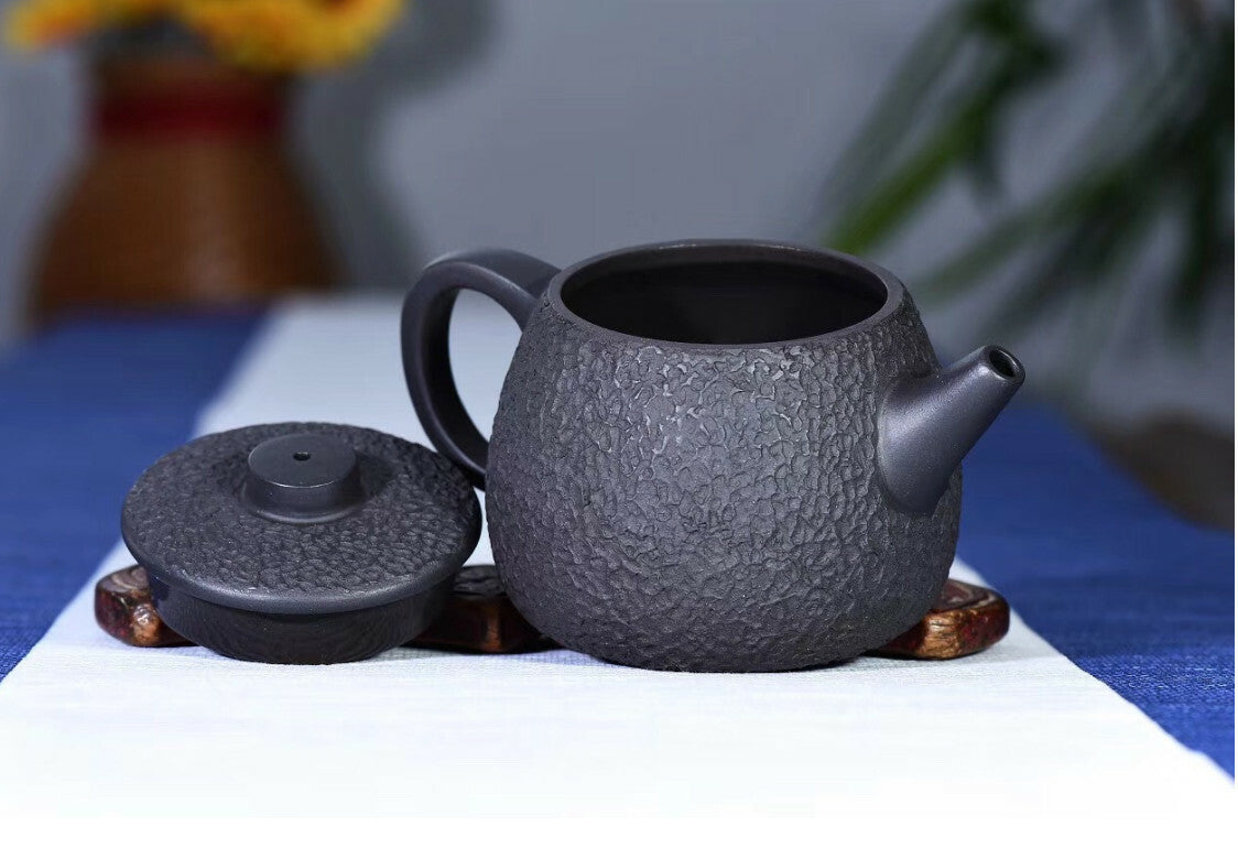 260cc Chinese handmade JuLun tea pot zisha black clay Gongfu iron-rich teapot
