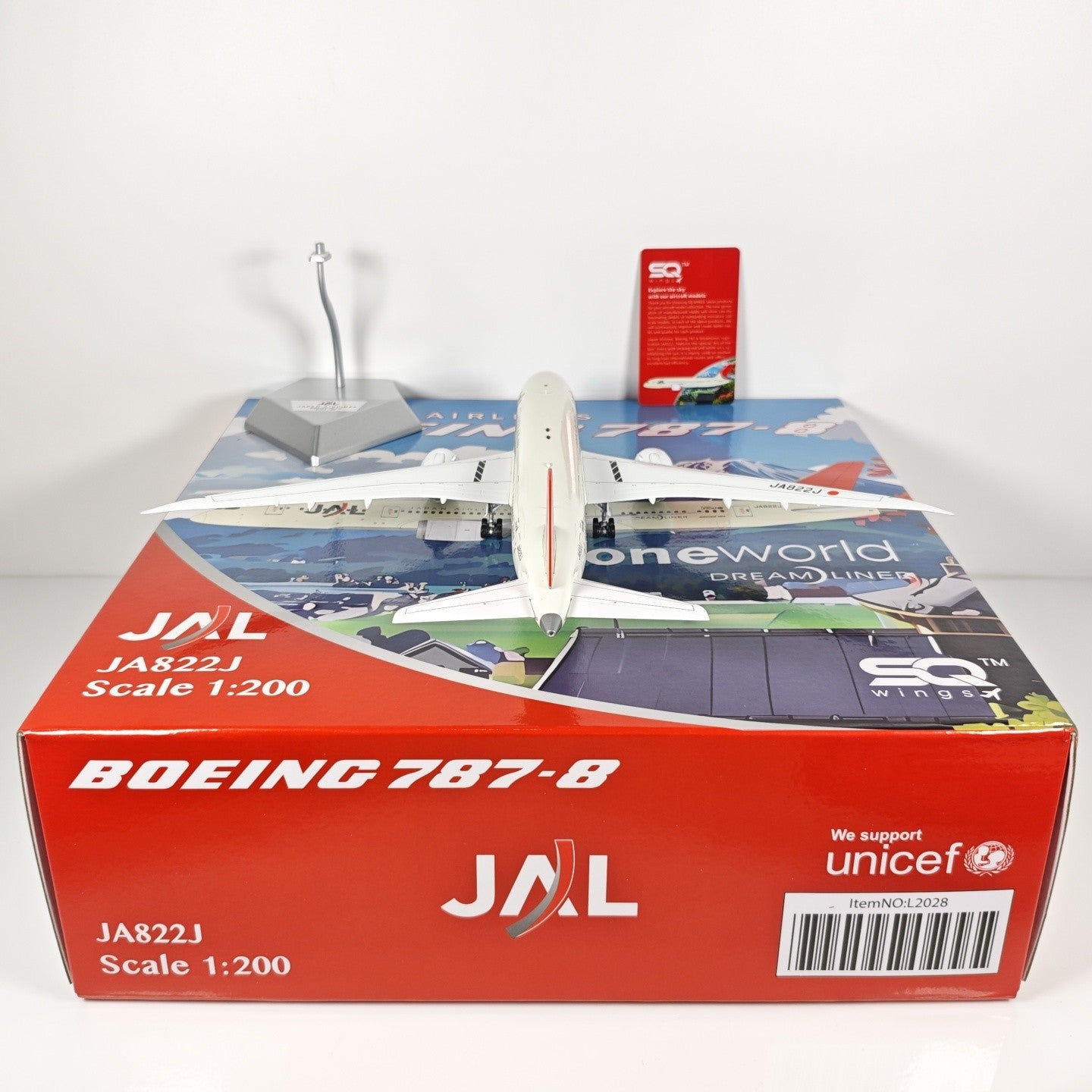 1:200 SQ Wings Japan Airlines Boeing 787-8 Passenger Airplane Diecast Model