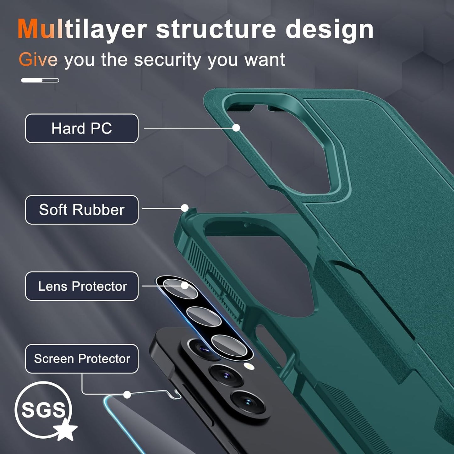 Case for Samsung Galaxy A17 5G Phone Cover with Screen Protector+Camera Lens Cov