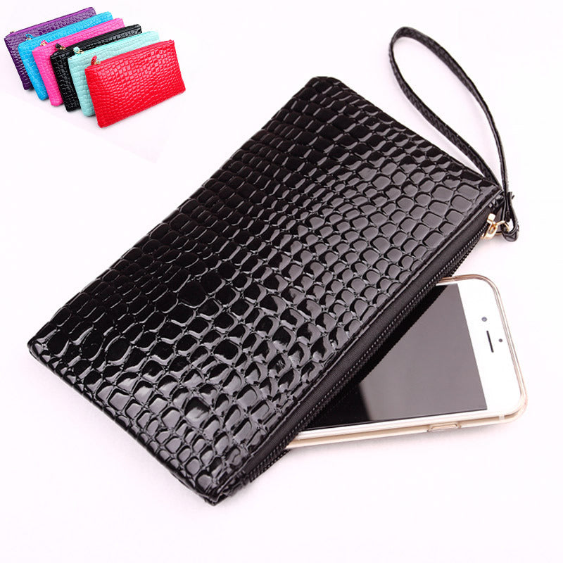 Women Bag Small Square Bag Mobile Phone Coin Bag Crocodile Print Hold Bag
