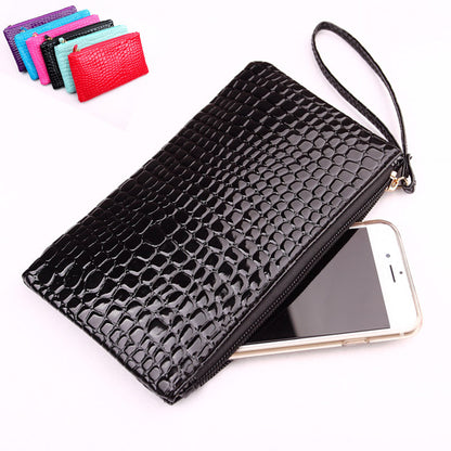 Women Bag Small Square Bag Mobile Phone Coin Bag Crocodile Print Hold Bag