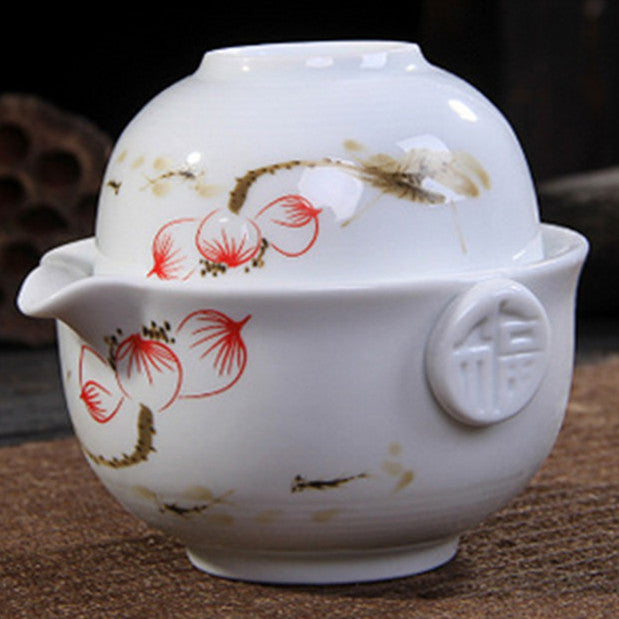 Tea Set Include 1 Pot 1 Cup Elegant Gaiwan Easy Teapot Kettle Porcelain Tea Pot