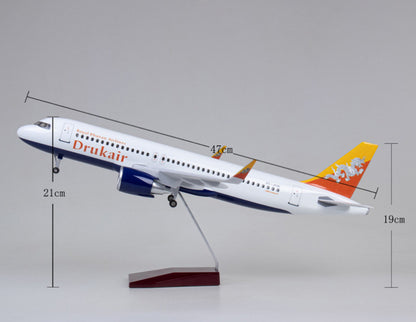1:80 47CM Drukair AIRBUS A320neo Airplane Landing Gears Resin Aircraft Model
