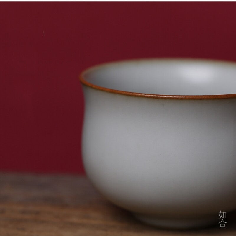 ruyao craft crackle glaze porcelain tea cup 90ml Chinese kungfu cup personal cup