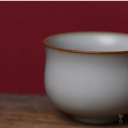 ruyao craft crackle glaze porcelain tea cup 90ml Chinese kungfu cup personal cup