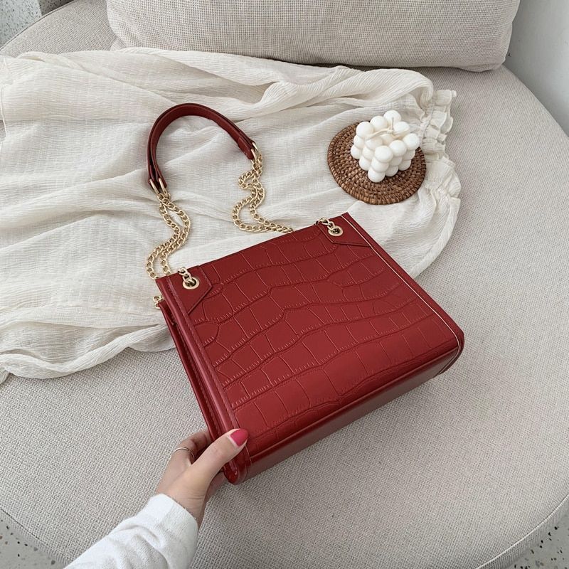 Large Shoulder Bag Travel Synthetic Leather Purse Handbag Pouch 19.5*10*24.5 CM