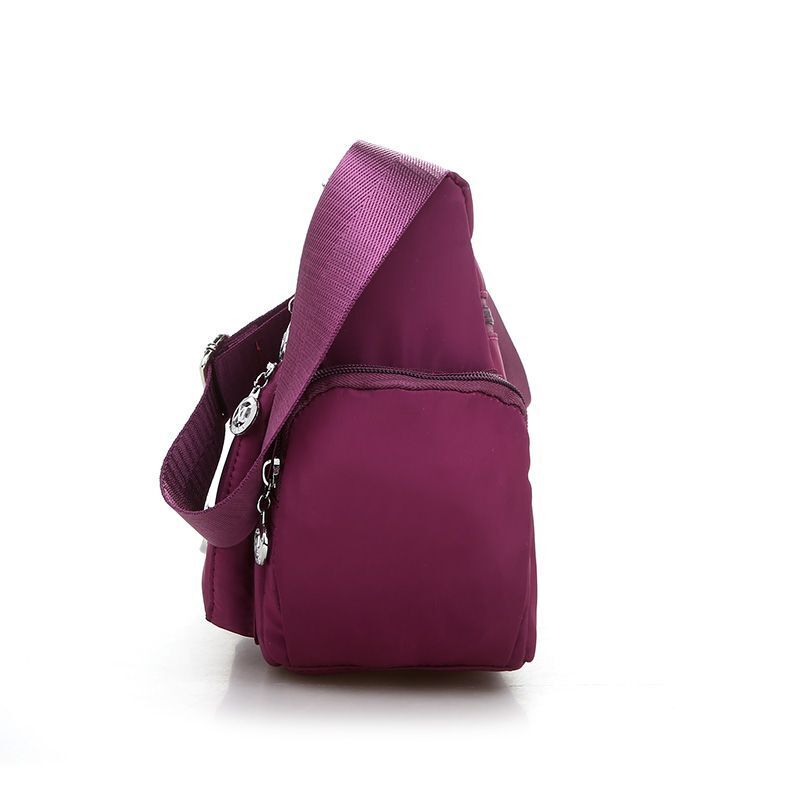 Lightweight Shoulder Bag Messenger Purse Zippers Waterproof Oxford Crossbody Bag