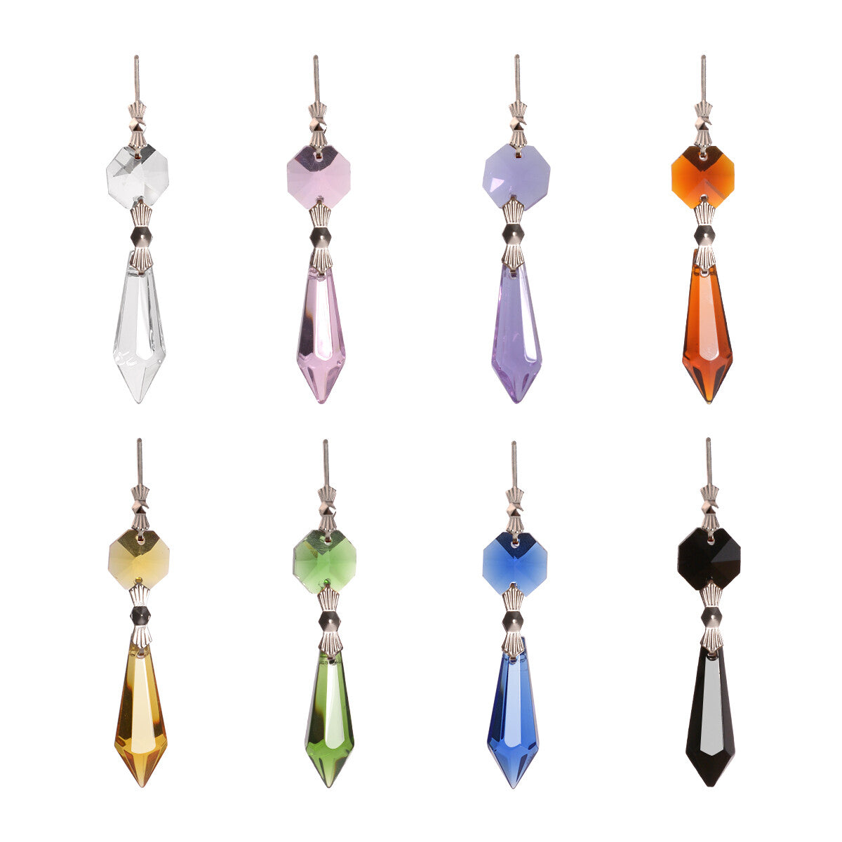 20pcs Crystal Chandelier Lamp Icicle Prisms Parts Hanging Drops Pendants 38mm